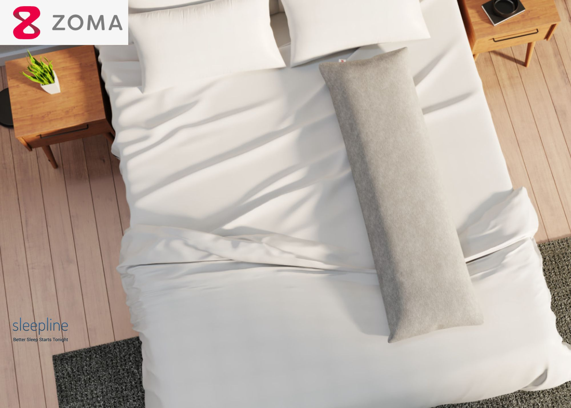 I-shaped pregnancy pillow on a mattress