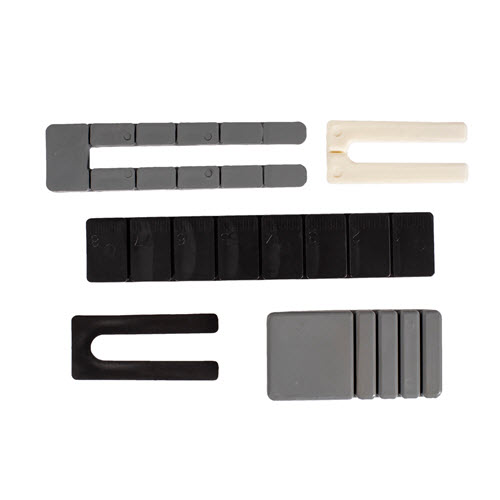 Various types of shims used for construction and repair