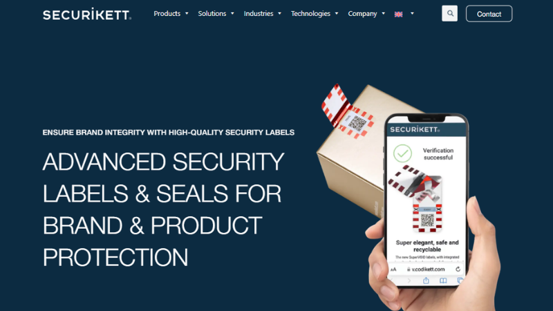 Securikett website homepage