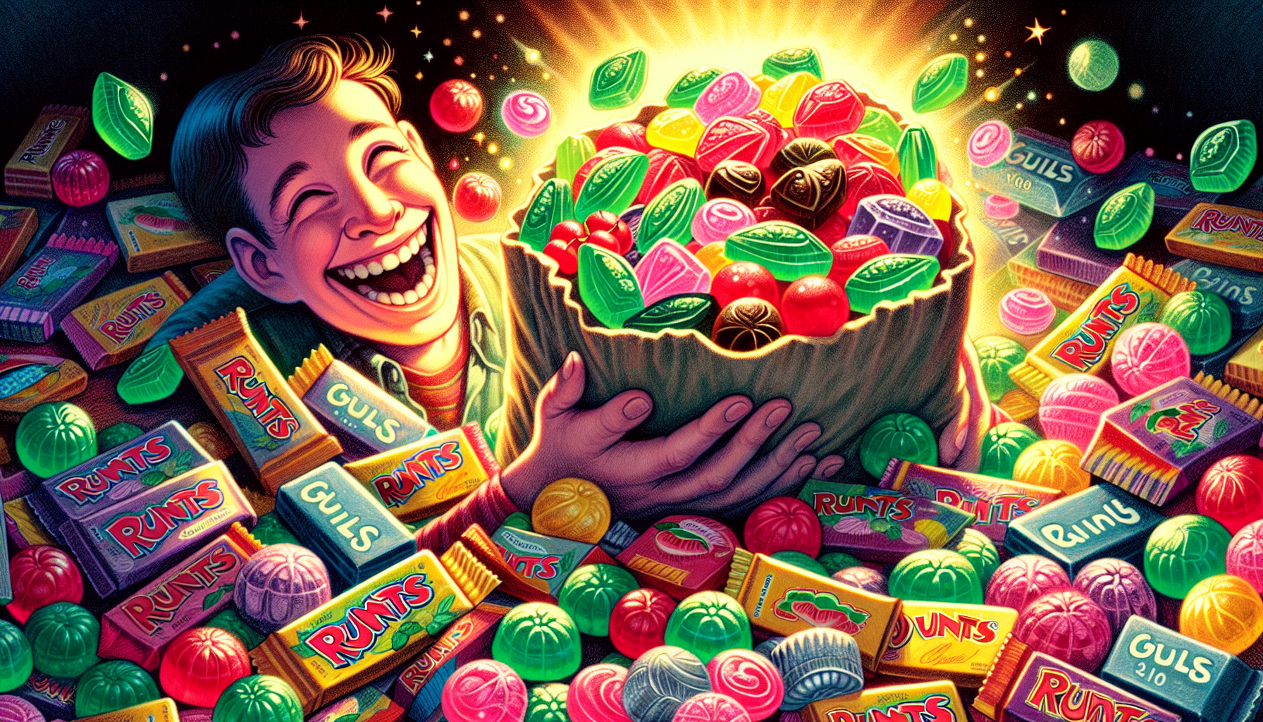 Joyful bulk purchase of Runts candy