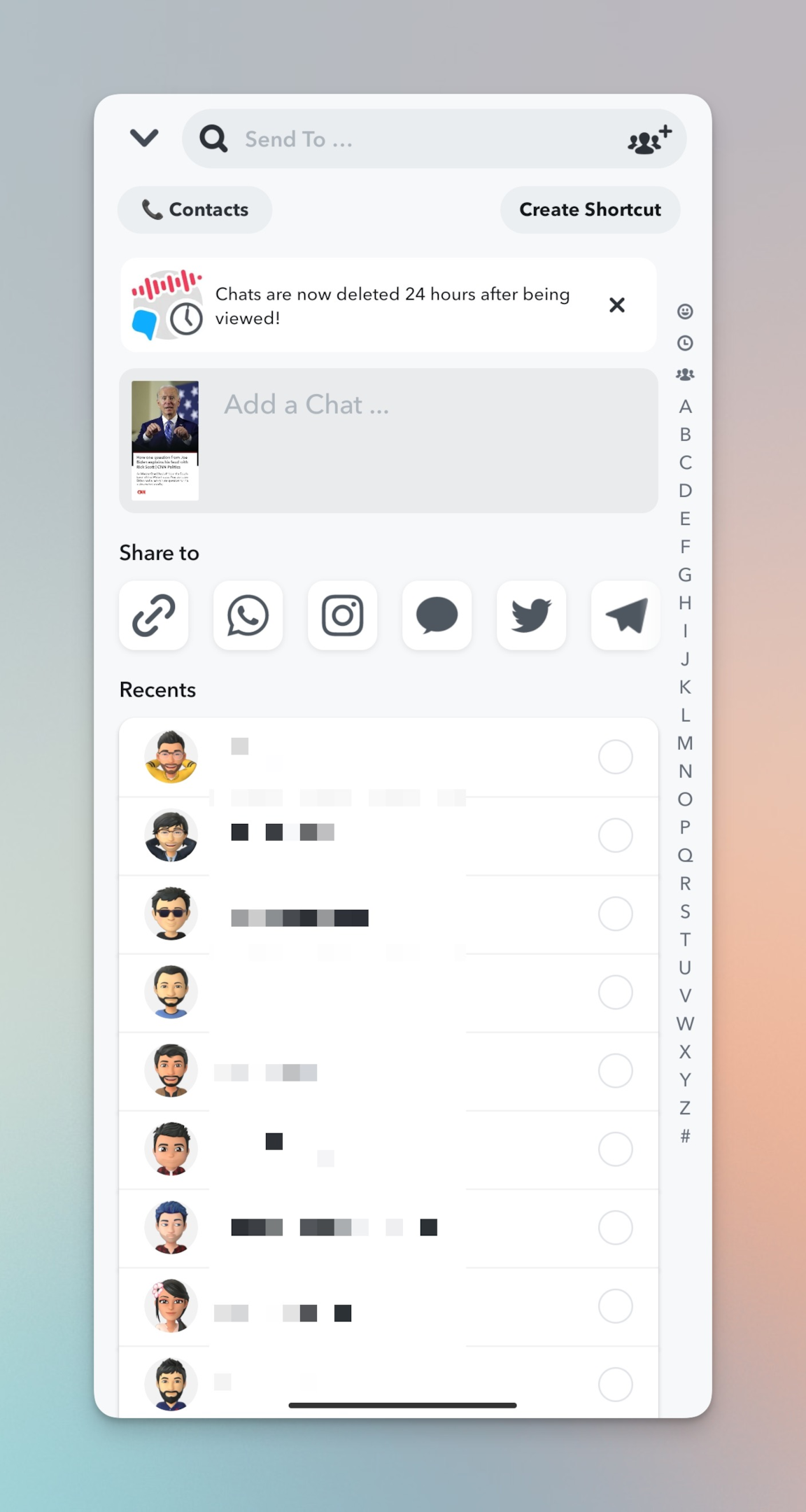 Remote.tools shows the share option along with friend list & family members to share the story with them