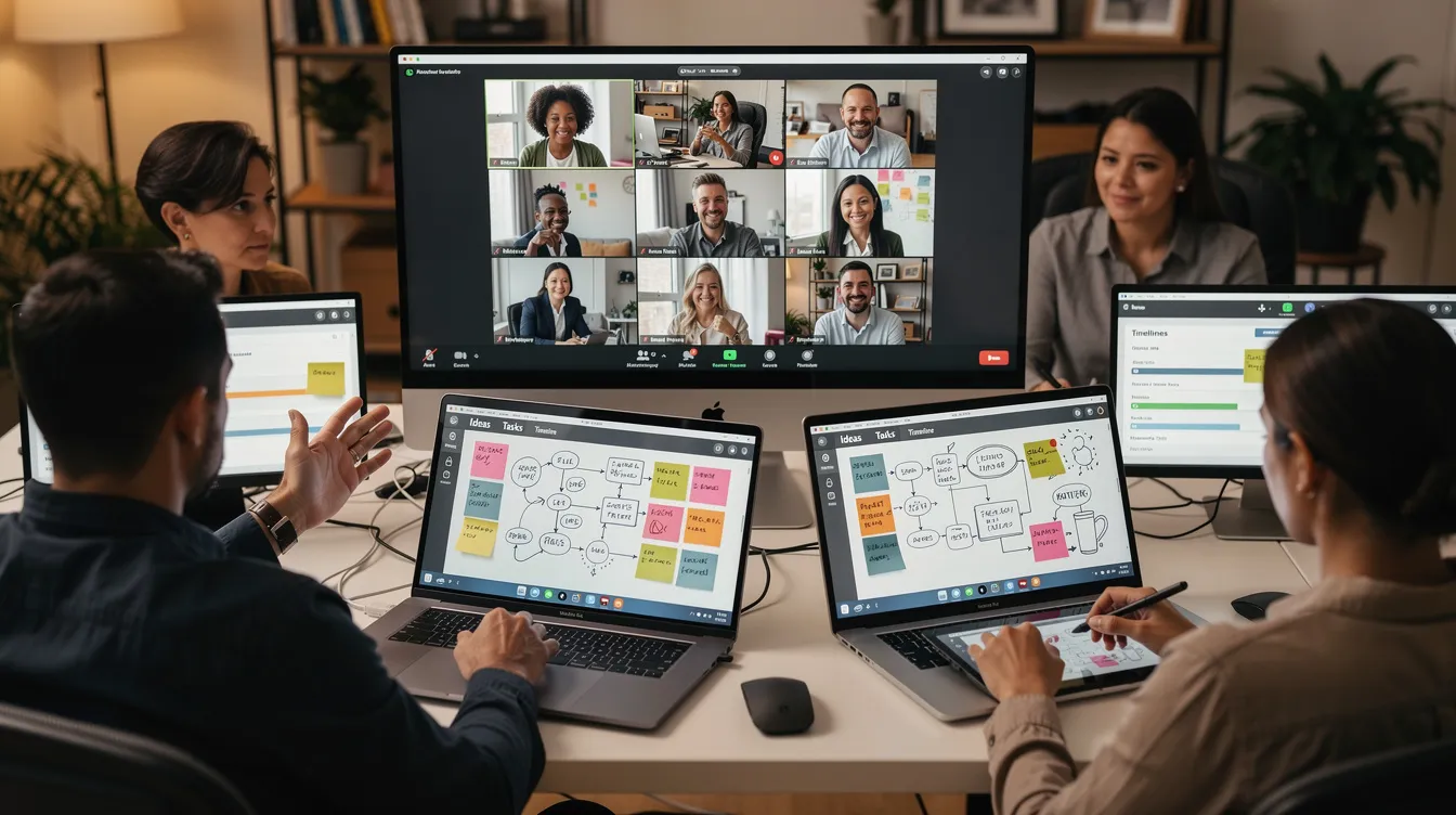 A diverse group of professionals engages in a virtual collaboration session, with digital whiteboards displayed on their screens, emphasizing the importance of instructional design in creating effective online learning experiences. This setting highlights teamwork among instructional designers as they develop innovative training programs tailored to meet learner needs and business goals. A diverse group of professionals engages in a virtual collaboration session, with digital whiteboards displayed on their screens, emphasizing the importance of instructional design in creating effective online learning experiences. This setting highlights teamwork among instructional designers as they develop innovative training programs tailored to meet learner needs and business goals.