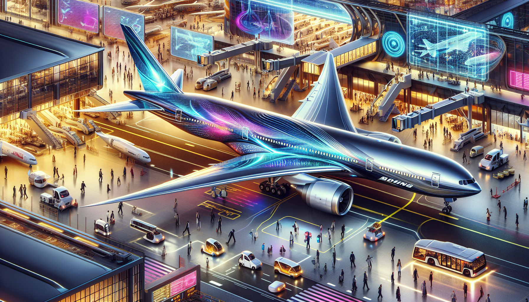 An illustration of the future concept of the Boeing 777 aircraft.