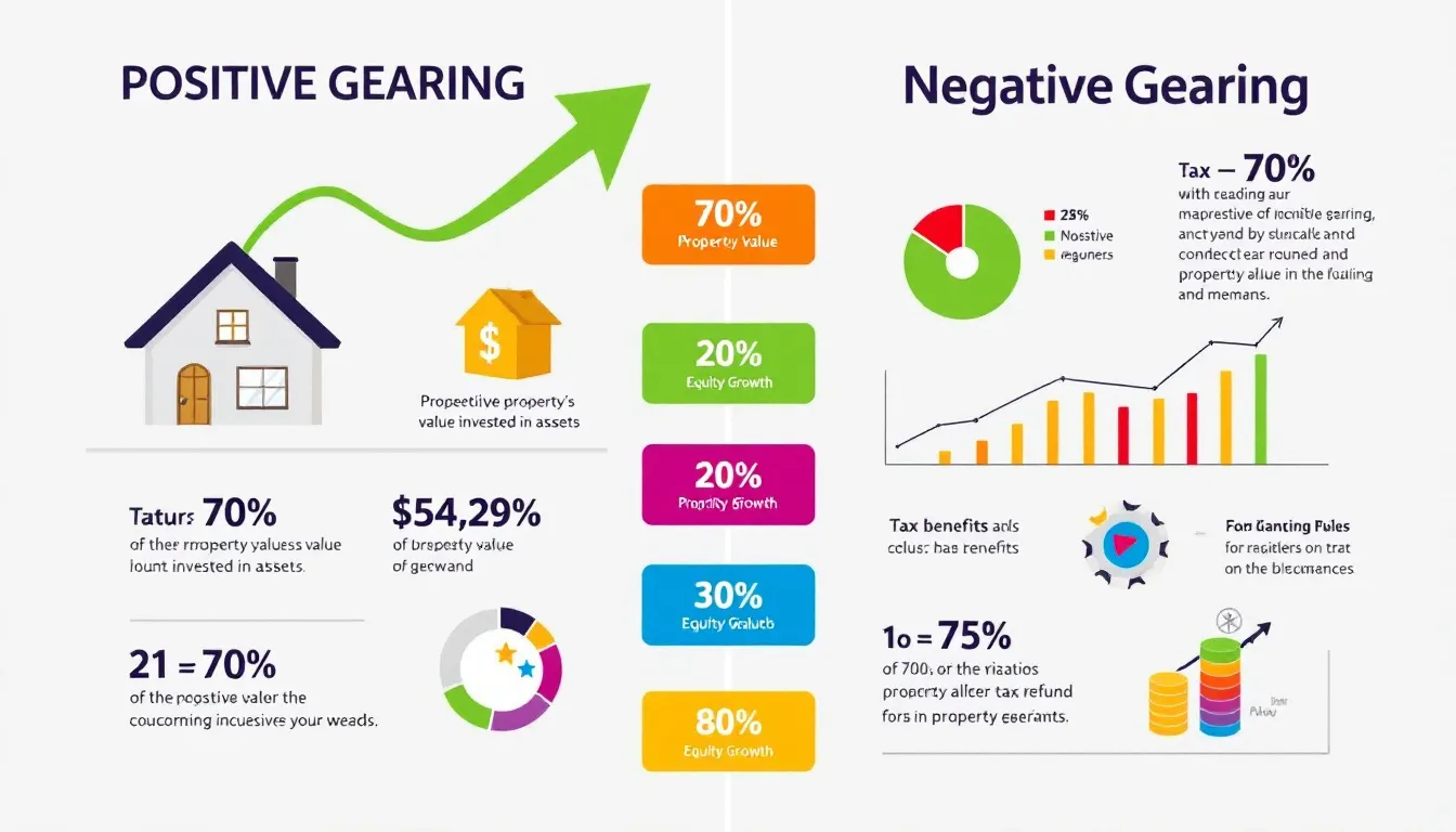 A comparison chart illustrating positive and negative gearing in property investment.