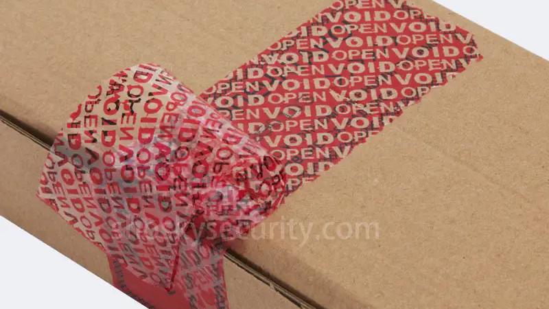 A package secured with security tape