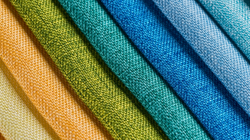 Custom fabric display with various color options