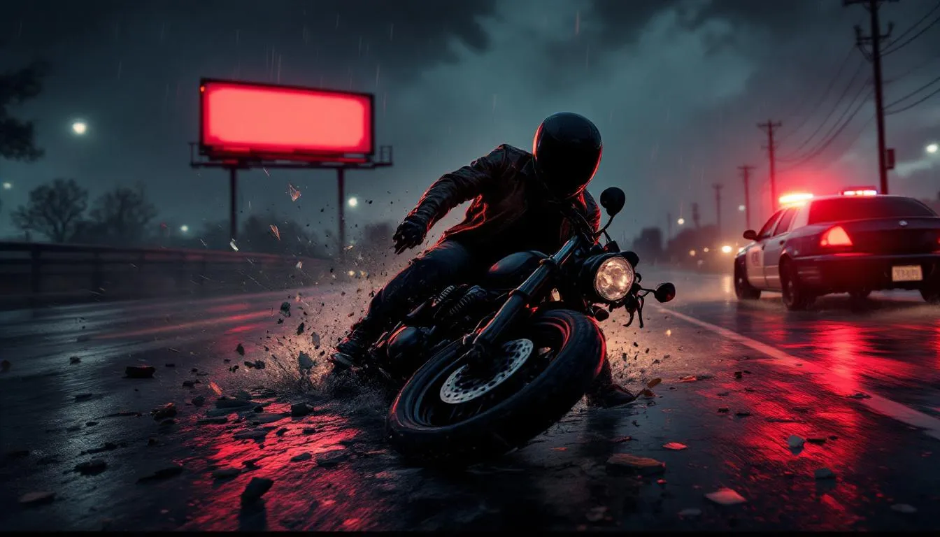 An illustration depicting common causes of motorcycle accidents in Rio Rancho, including distracted driving.