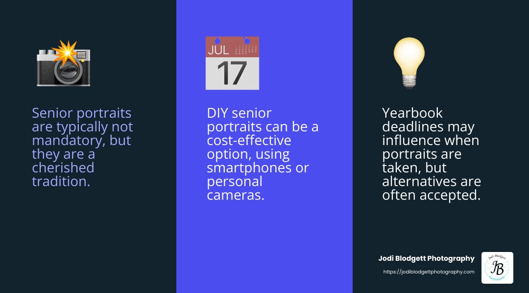 DIY senior portrait tips - are senior portraits mandatory infographic