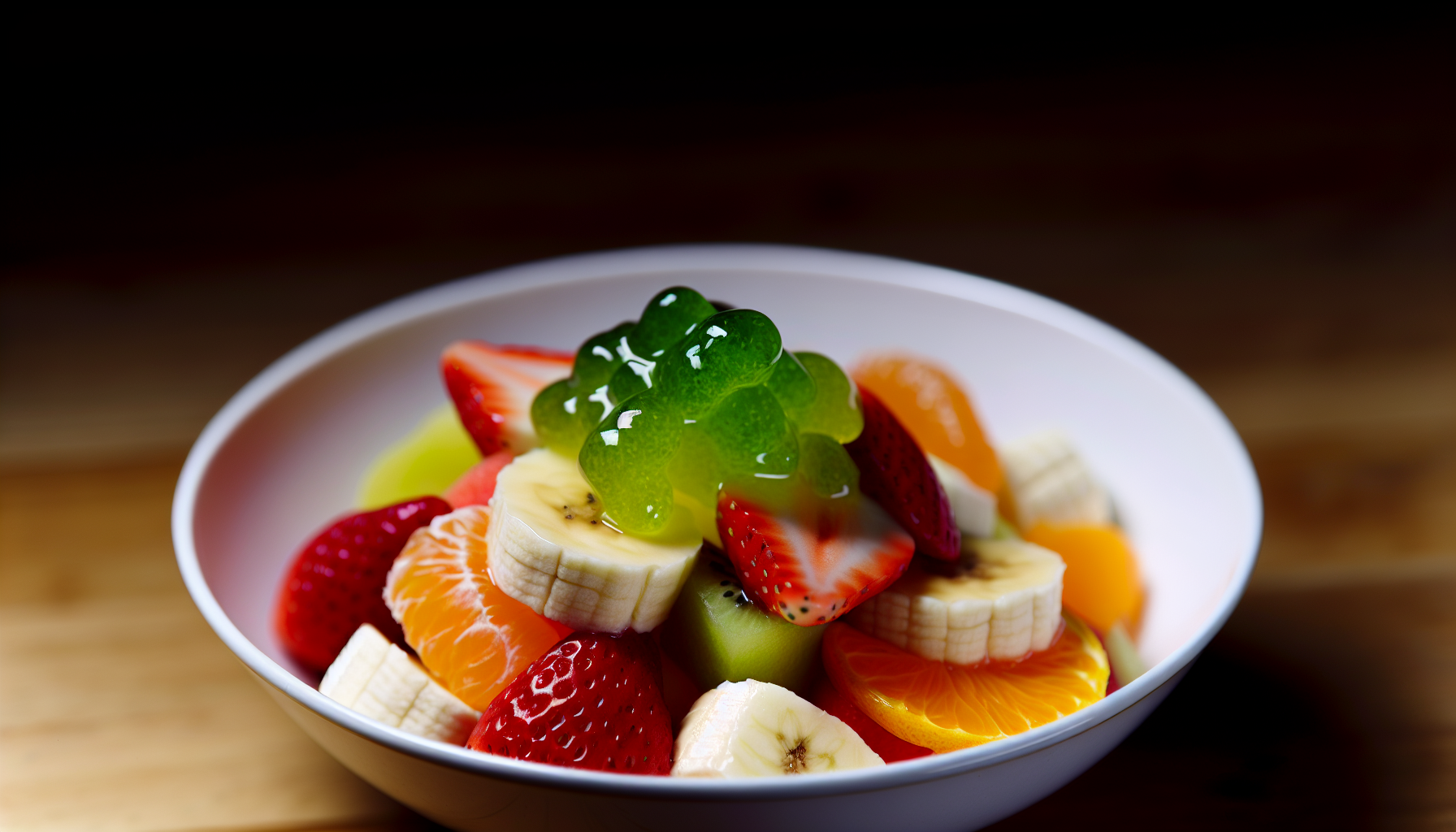 Bowl of fruit salad with sea moss gel