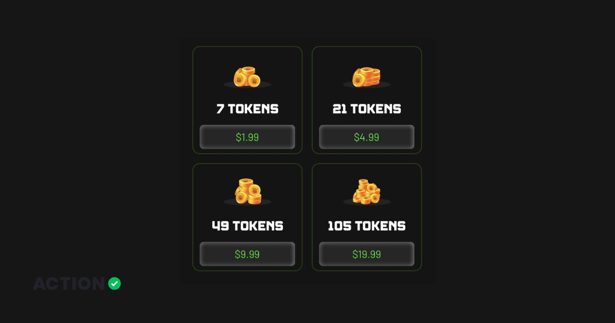 Example of tokens used on Griddy for drafts or football puzzles