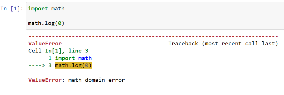 Python Natural Log: ValueError