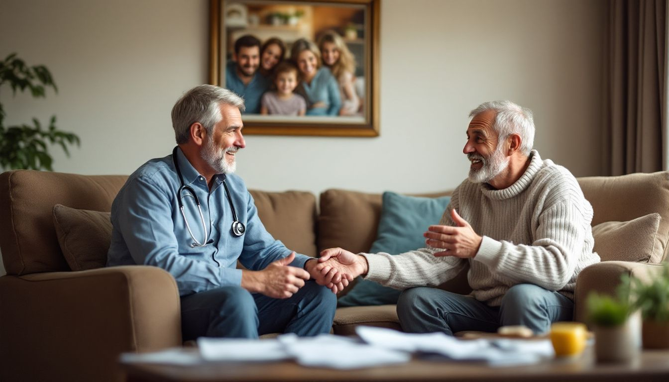 A family doctor discussing diabetes management with a patient.