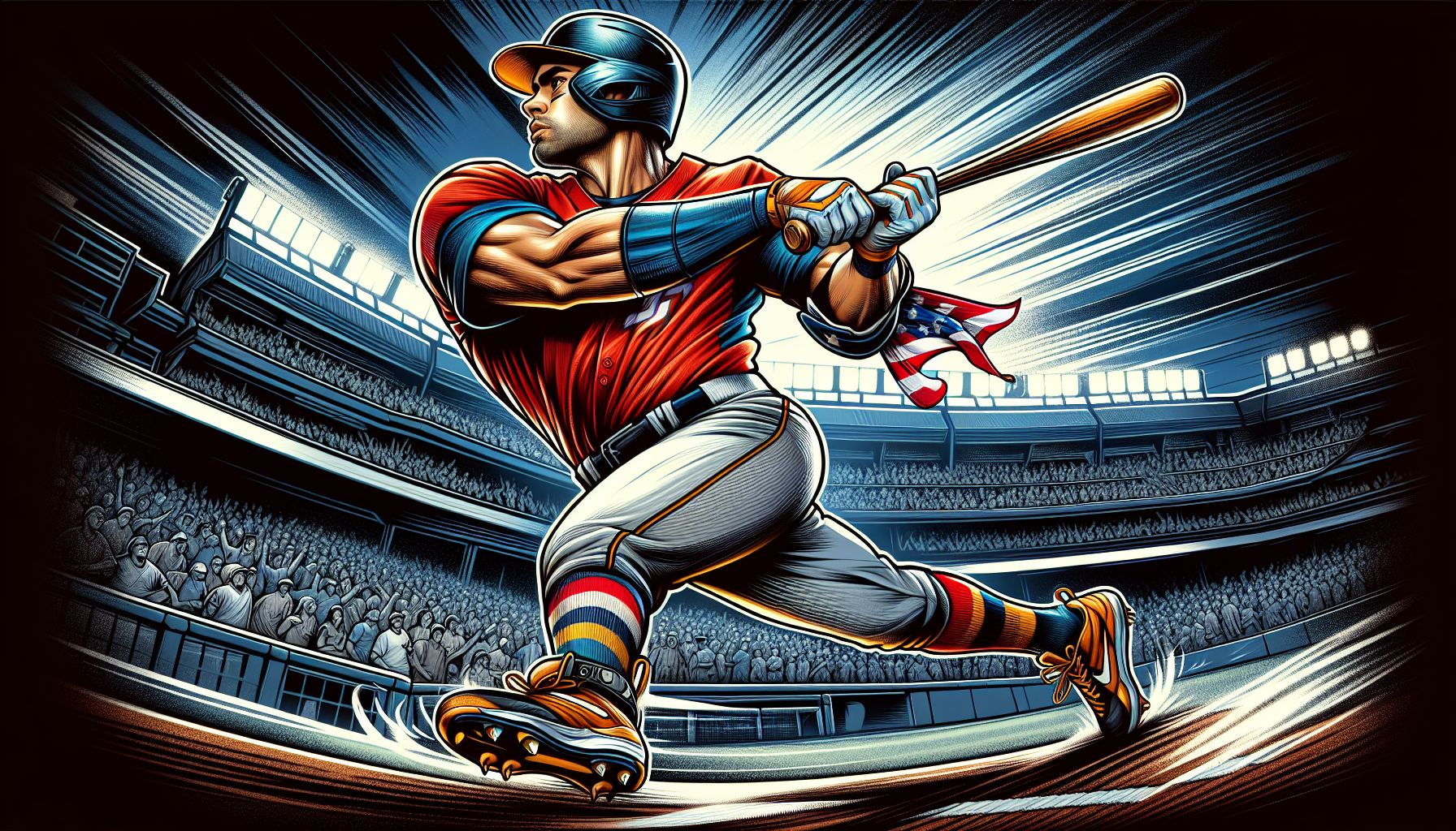 Illustration of baseball player at bat