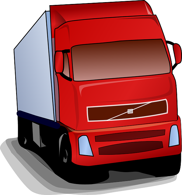 truck, lorry, red