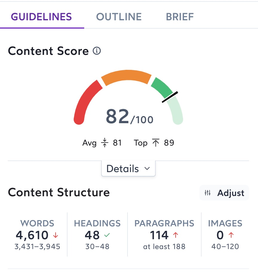 Image of a person using Surfer SEO to optimize content
