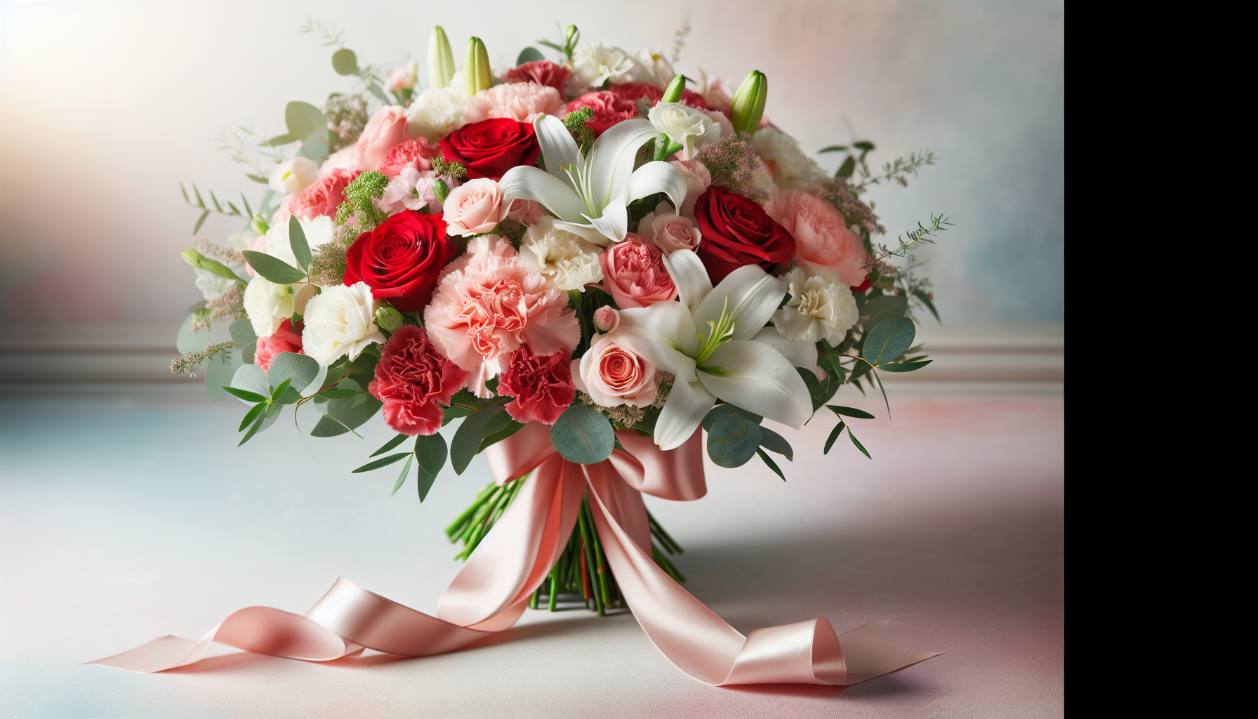 Romantic bouquet with assorted flowers