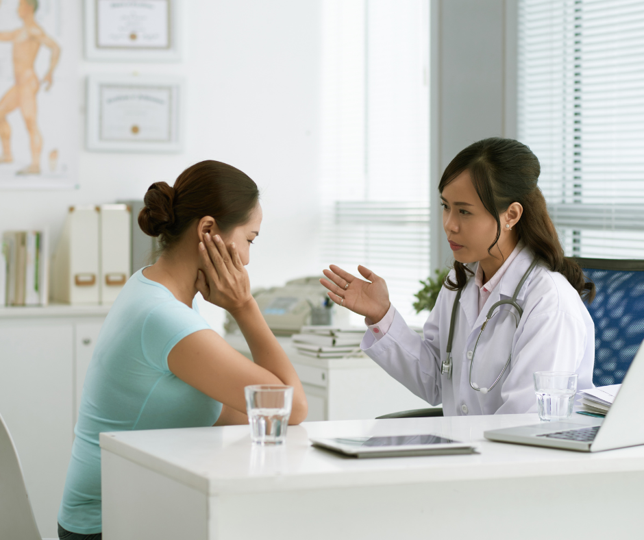 A doctor talking to a patient in an addiction treatment center