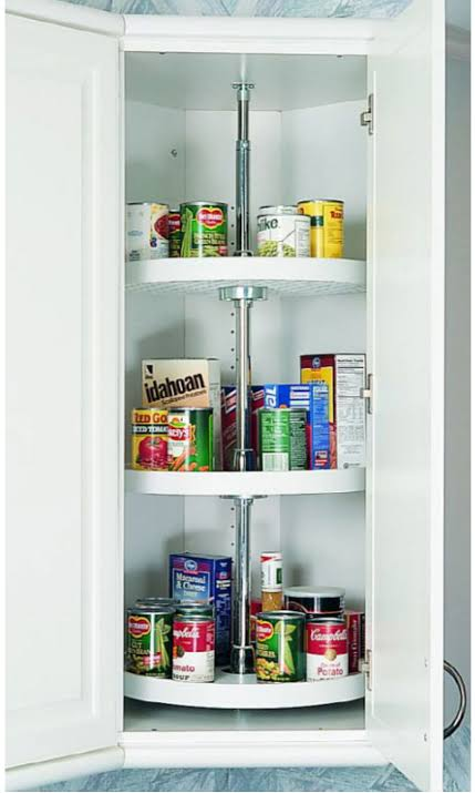 Spices in a kitchen cabinet