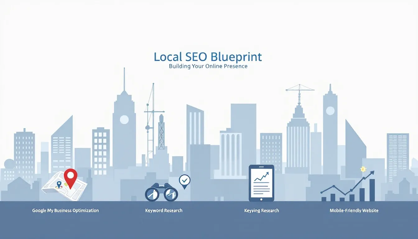 A visual guide to local SEO strategies for construction companies.