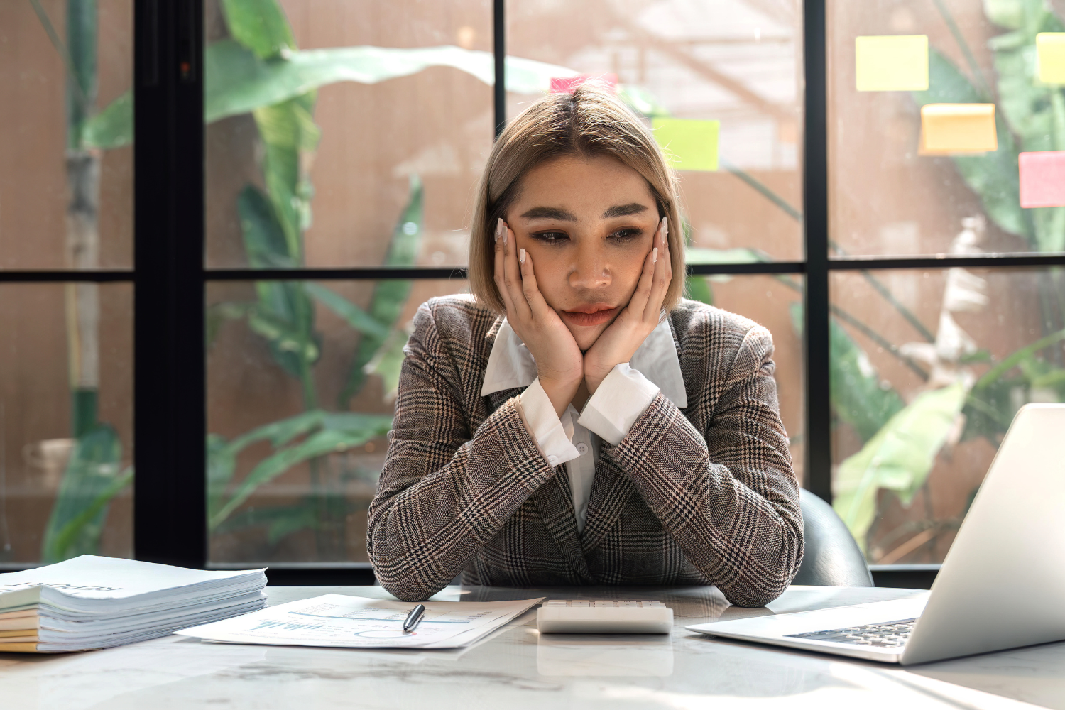 A confused remote worker.