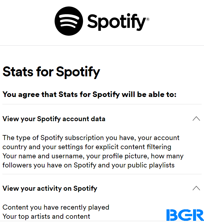 Stats for Spotify app permissions 
