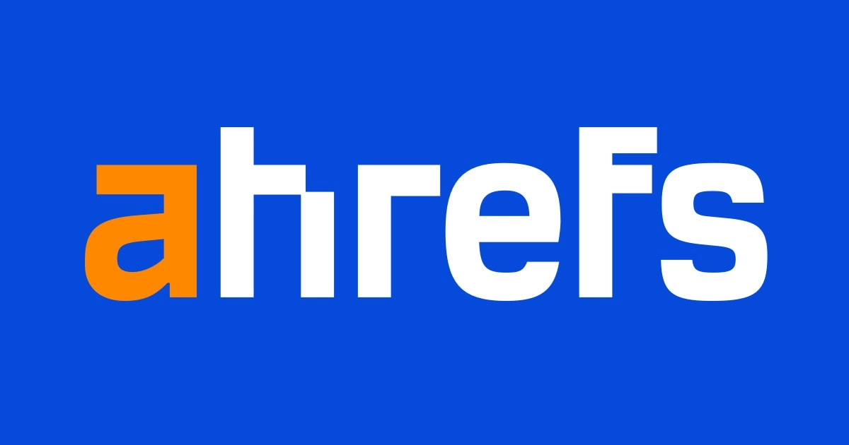 ahrefs logo blue background