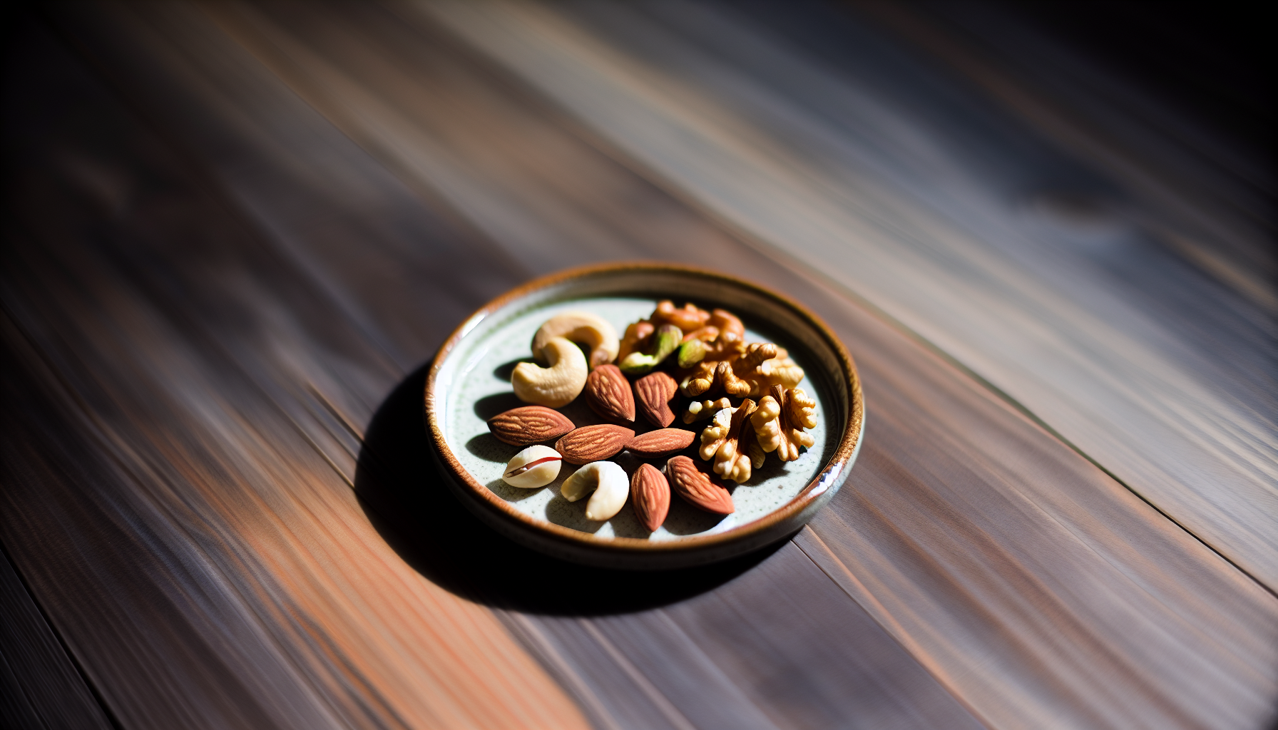 Portion control with a small handful of mixed nuts