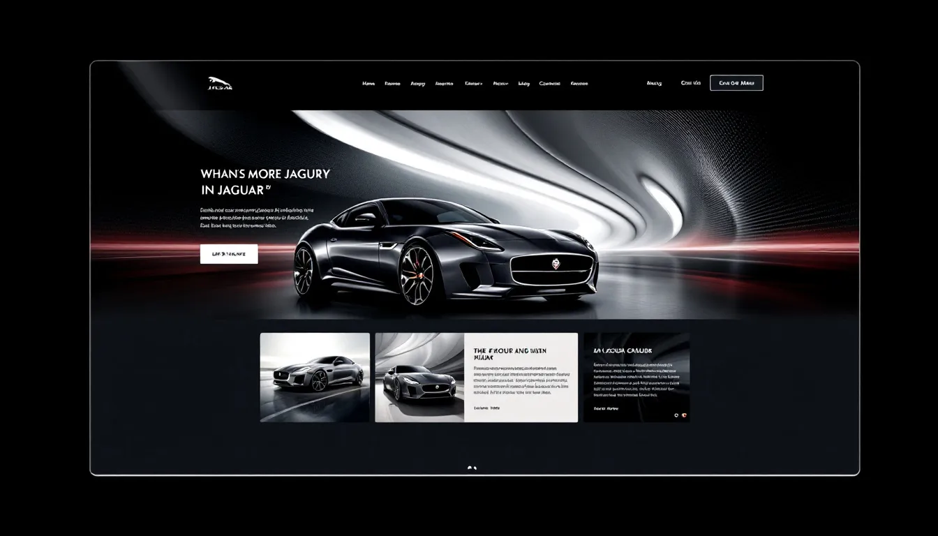 Modern design features of Jaguar's website, showcasing user experience improvements.