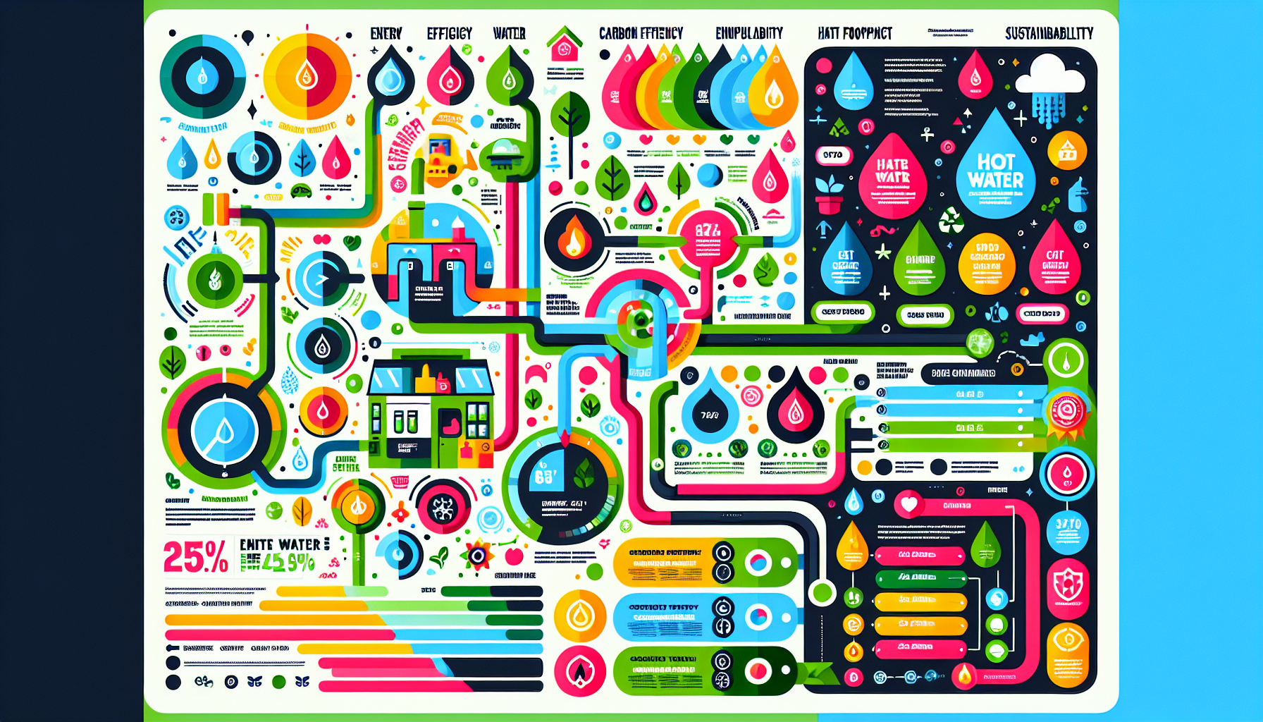 Infographic on the environmental impact of hot water storage systems.