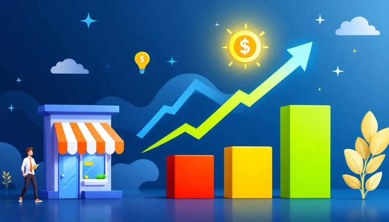 An illustration depicting small business growth through fast loans.