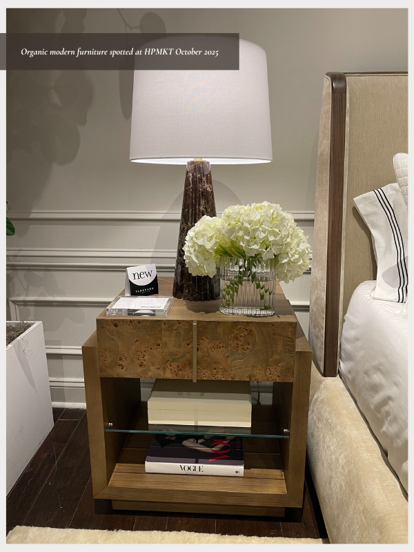 A burl nightstand from HPMKT