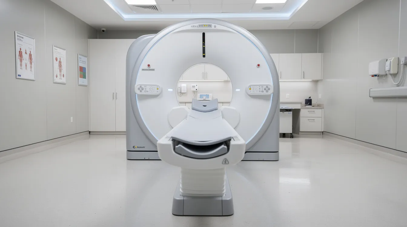 The image depicts a modern CT scan machine situated in a well-lit hospital imaging room, highlighting the advanced technology used by healthcare providers to ensure accurate diagnoses. This equipment plays a crucial role in identifying medical conditions, which is vital for timely diagnosis and can significantly impact medical malpractice cases related to failures in diagnosis.