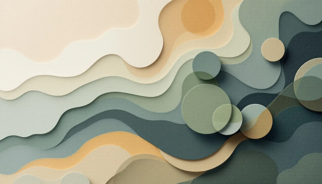 Une palette de couleurs naturelles inspirée des paysages de Loire-Atlantique, mettant en avant des teintes douces et terreuses, évoquant la beauté des paysages de la région. Cette peinture murale pourrait être utilisée pour la décoration intérieure d'une maison à Nantes, apportant une touche chaleureuse et authentique à divers espaces.