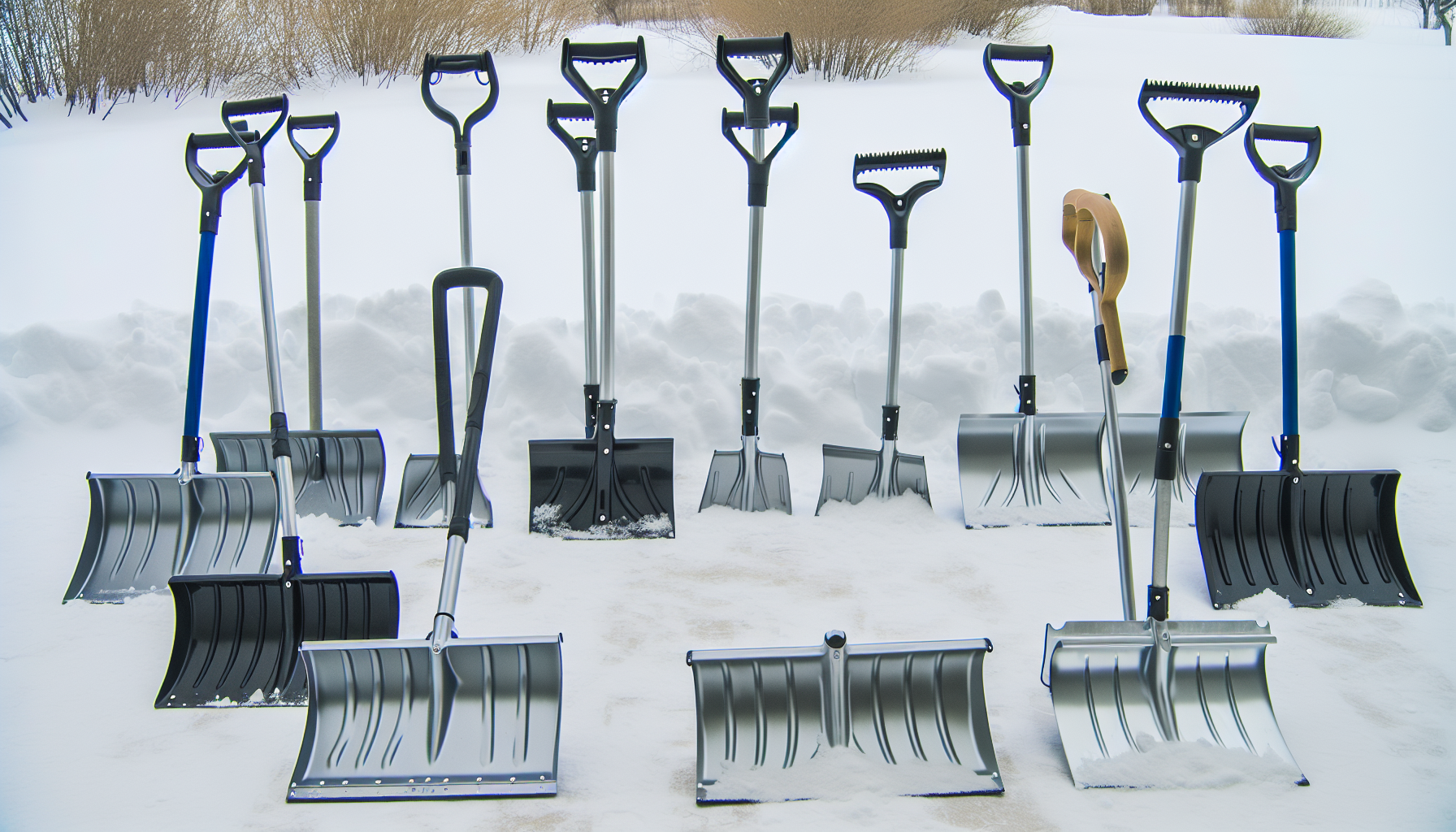 Different types of snow shovels
