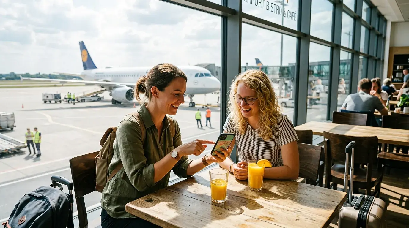 Traveler comparing Barbados return ticket and onward reservation options
