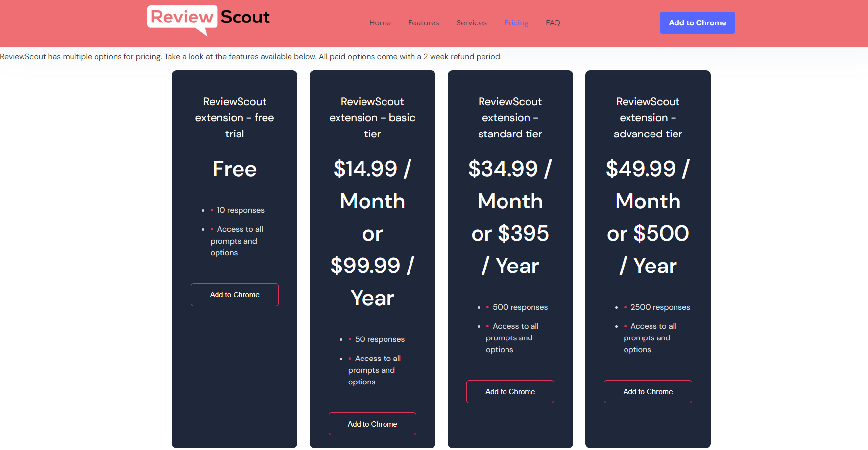 ReviewScout Pricing