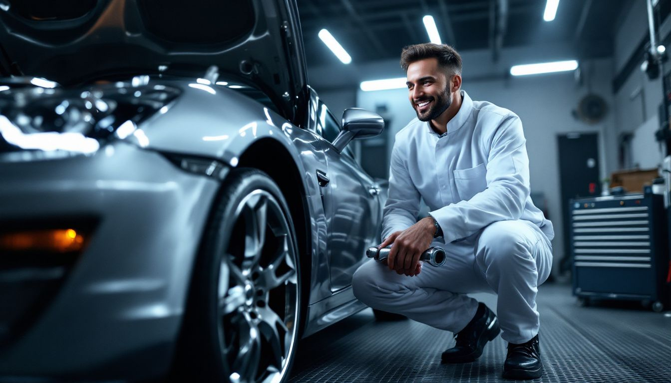 A mechanic working on a car, symbolizing when to seek professional help for maintenance issues.