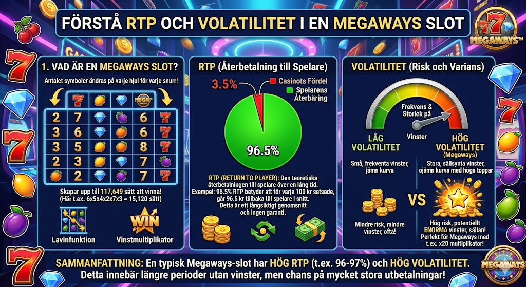 RTP och volatilitet i Megaways slots – guide till återbetalning, hög volatilitet och vinstchanser i casino slot spel med många vinstvägar och stora vinster