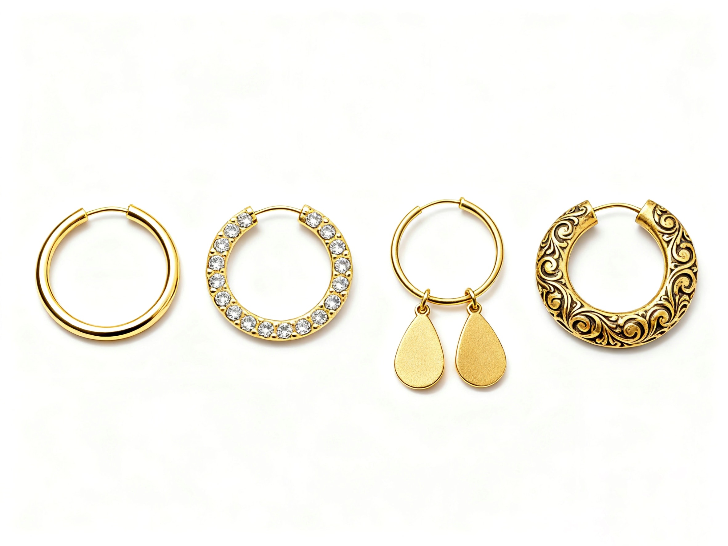 Simply styled 14k yellow gold small hoops earrings.