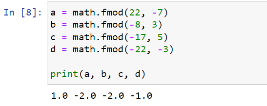 Python Modulo: The fmod() Function