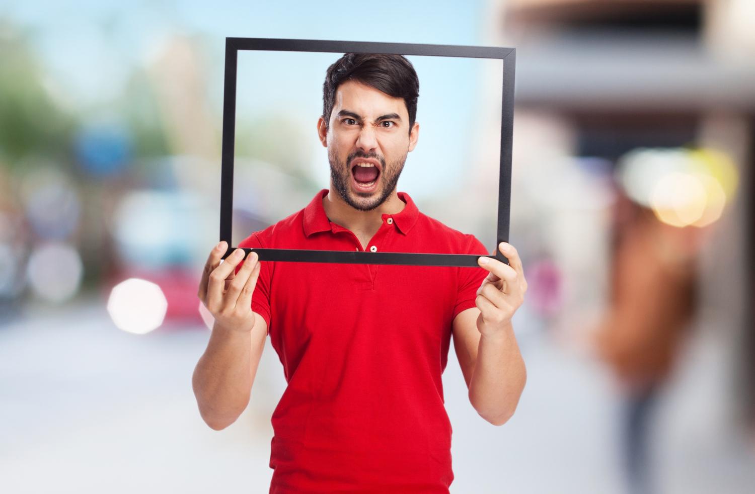 Man angry about competitor ad.