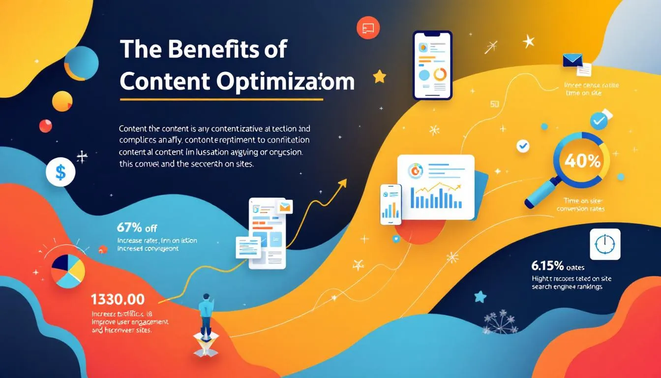 A chart showing the benefits of content optimization for websites.