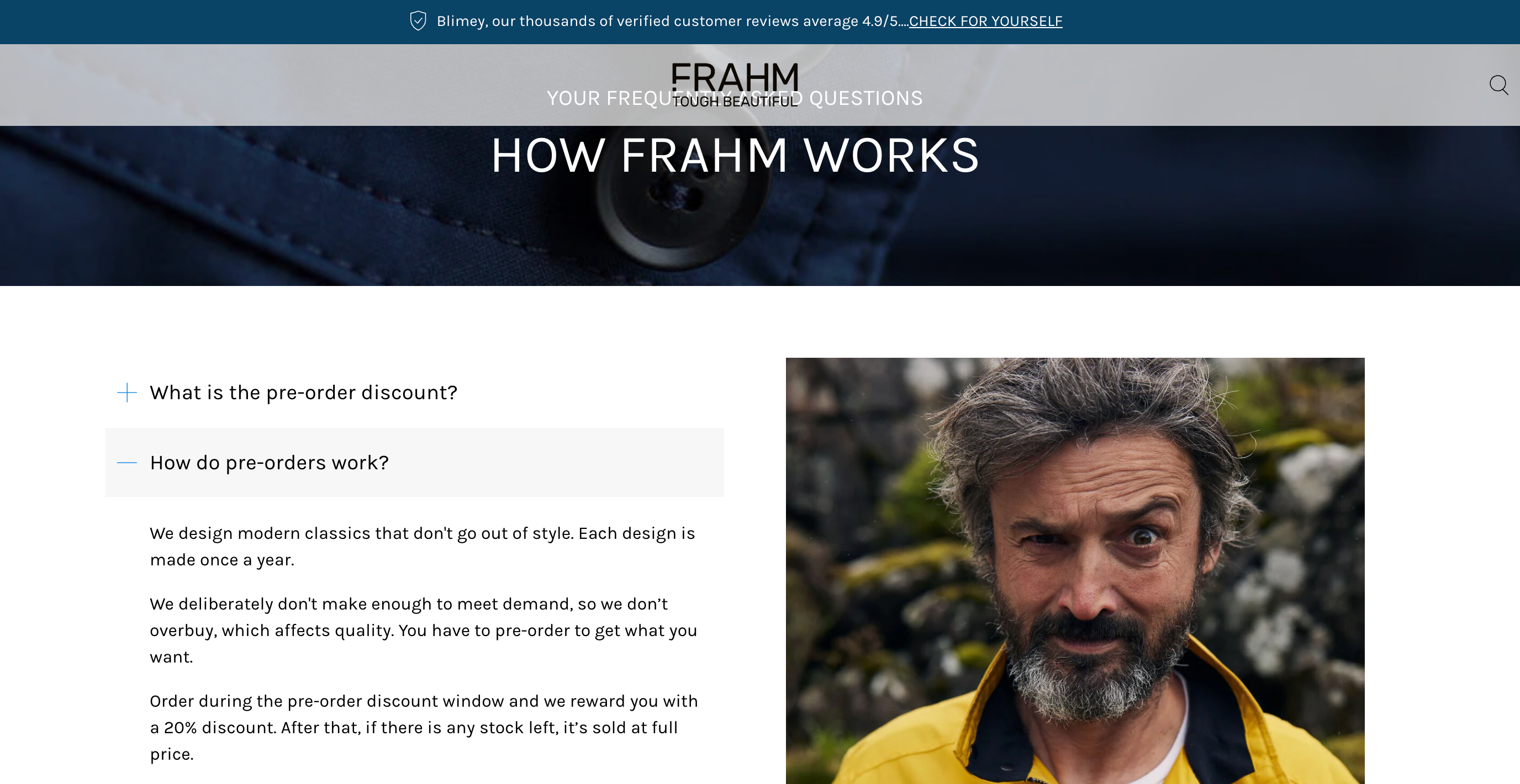 Frahm jackets pre-order manifesto