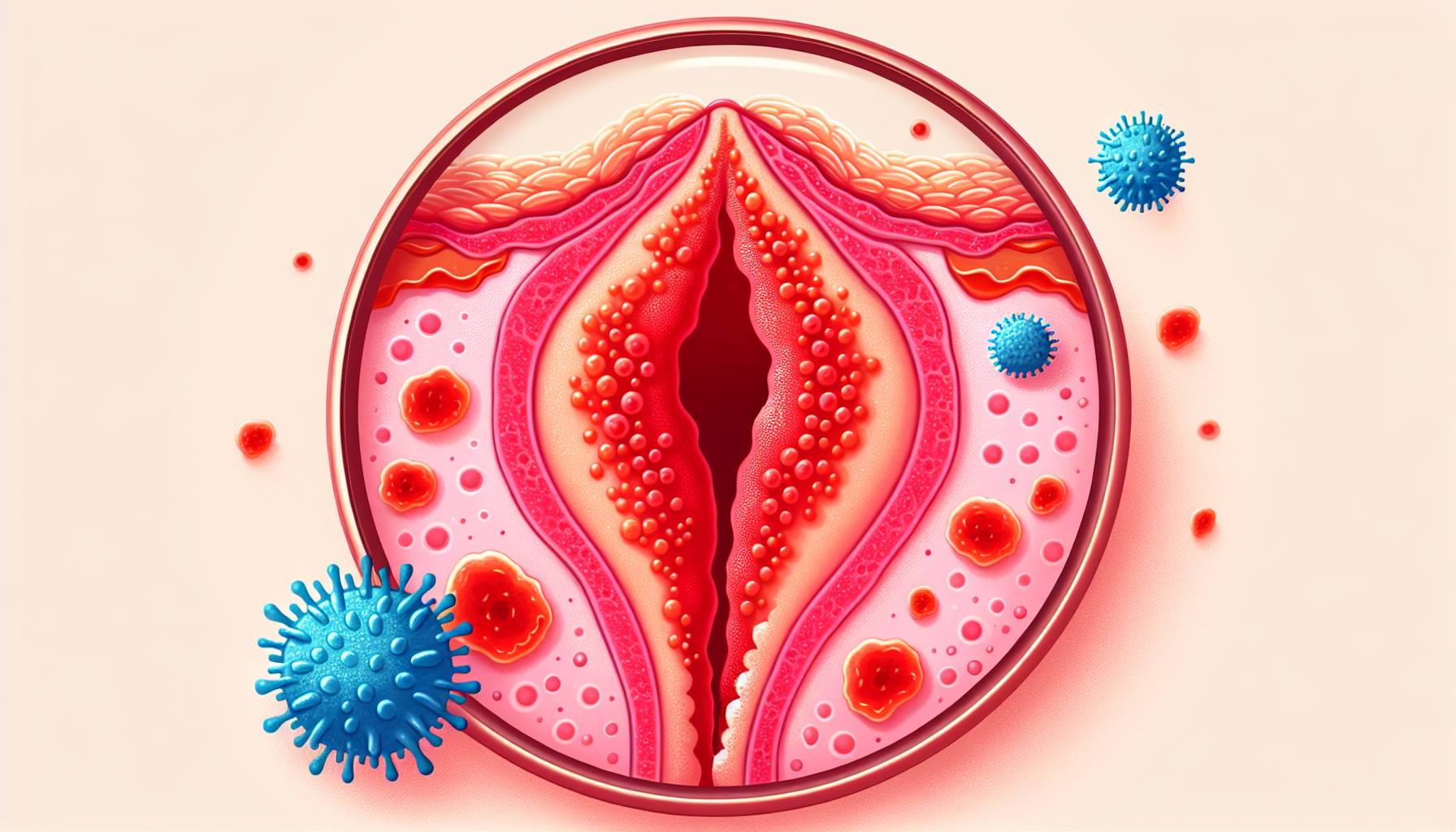 Illustration of genital herpes sores