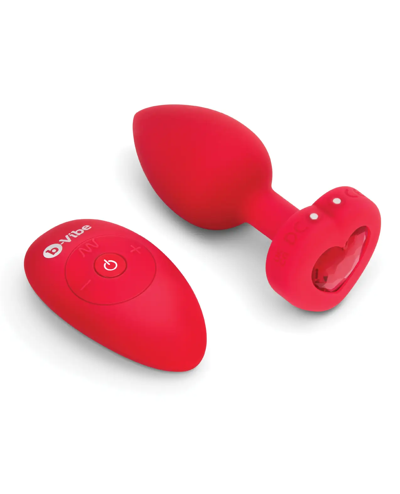 b-Vibe Vibrating Heart Plug M/L – Red