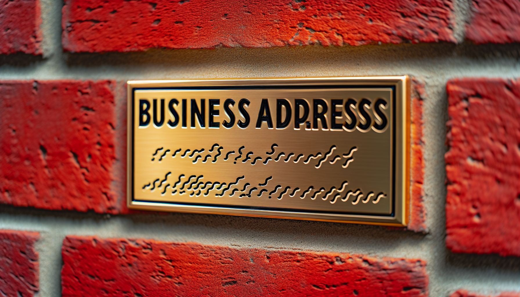 Photo of a business address plaque