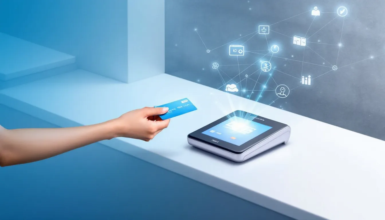 Customer interaction with the Nexi SmartPOS device for digital payments.