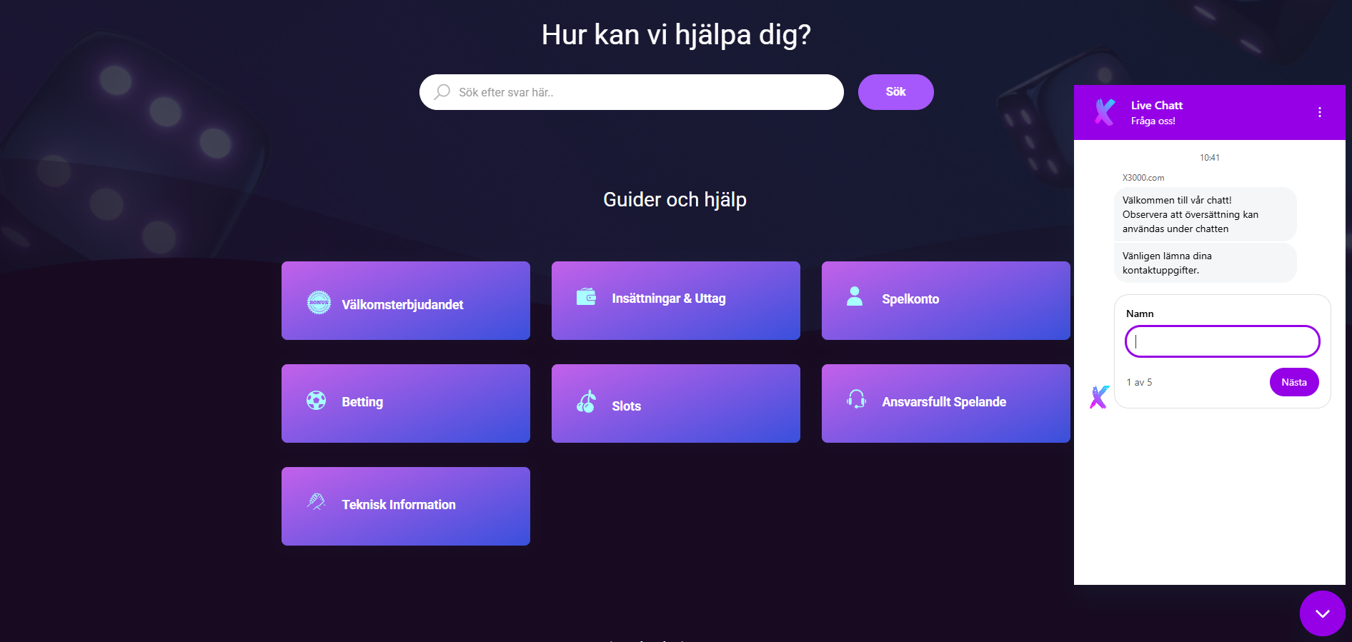 X3000 kundtjänst