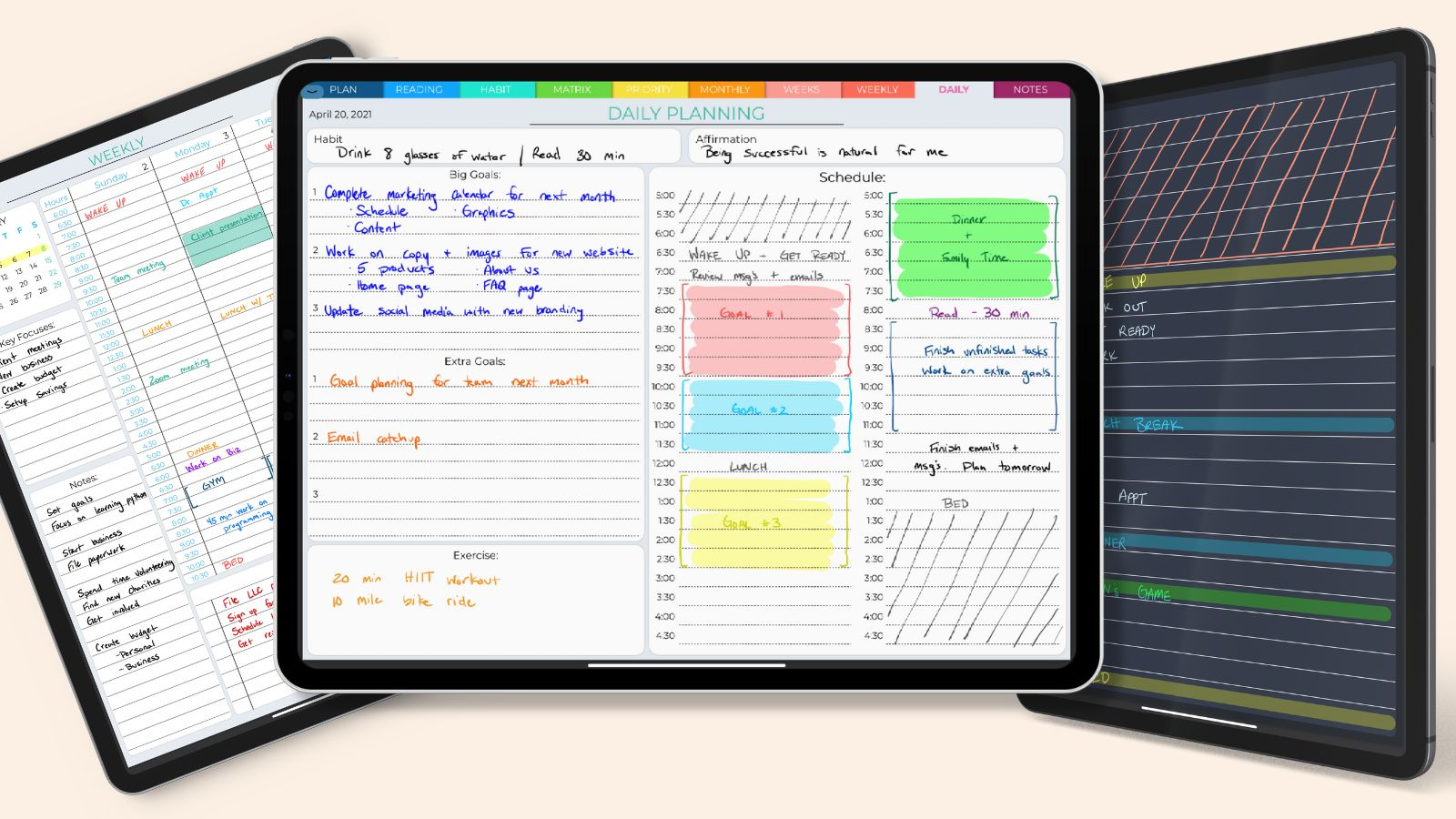 daily planners, weekly planner and daily schedule demo