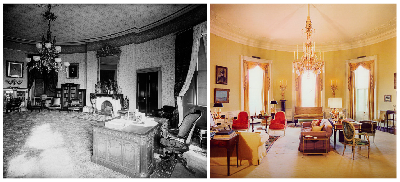 the White House Yellow Oval Room by Sister Parish, who performed her magic in the past and today